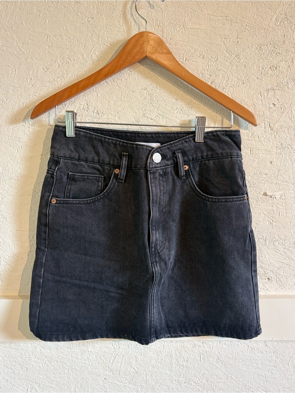 Zara Black  Denim Mini Skirt
